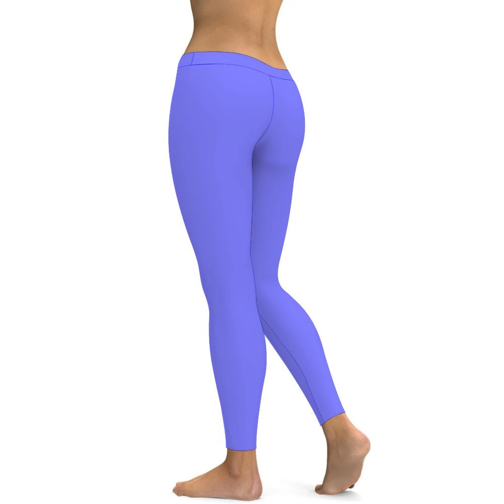 Yoga Leggings Tummy Control High Waist Stretchable Workout Pants Solid Grace Blue