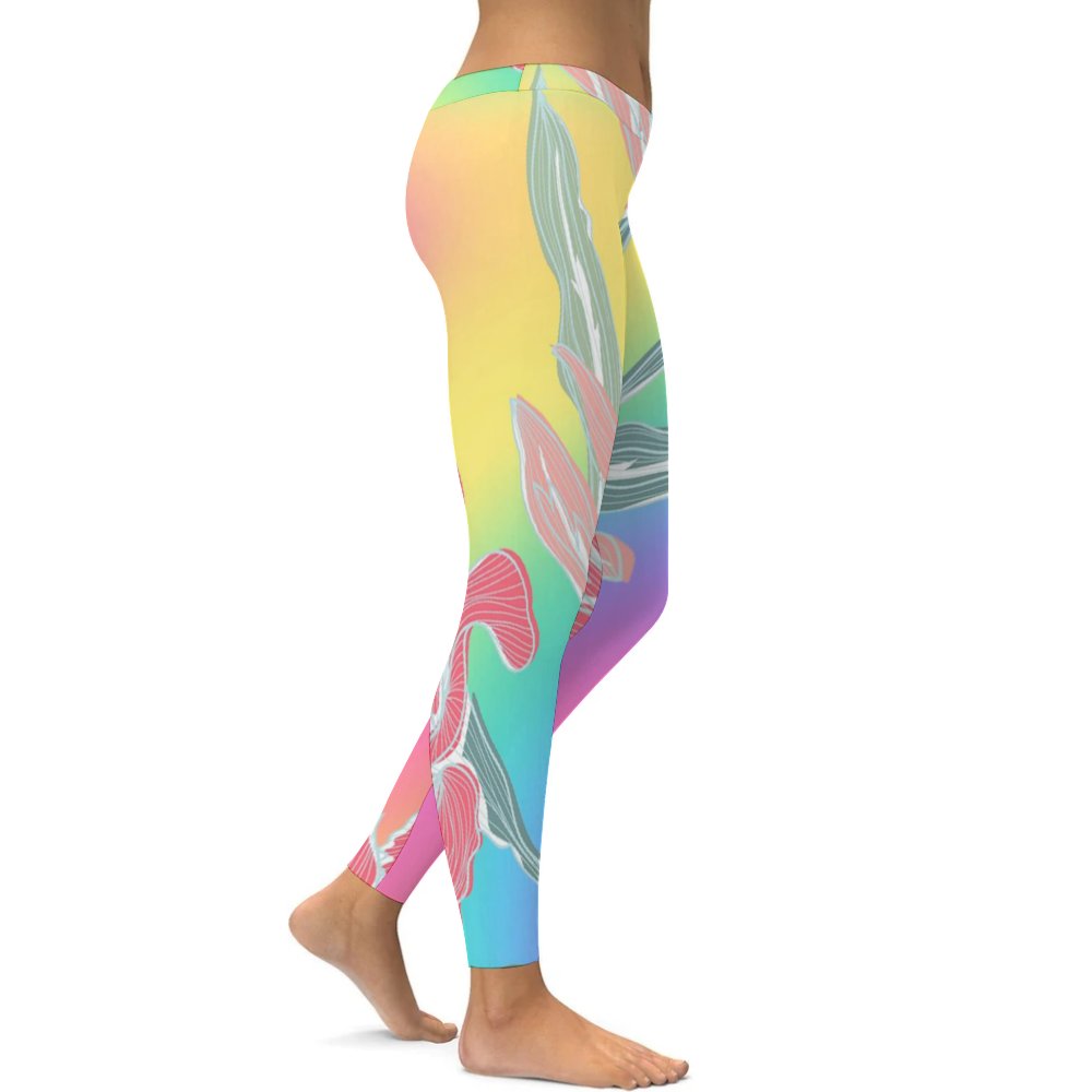 Yoga Leggings Tummy Control High Waist Stretchable Workout Pants Floral Printed