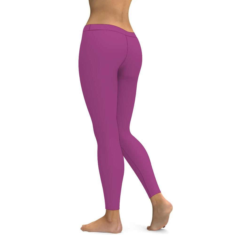 Yoga Leggings Tummy Control High Waist Stretchable Workout Pants Solid Purple