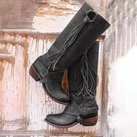 Women Europe and America Rubber Round head Boots Shoes