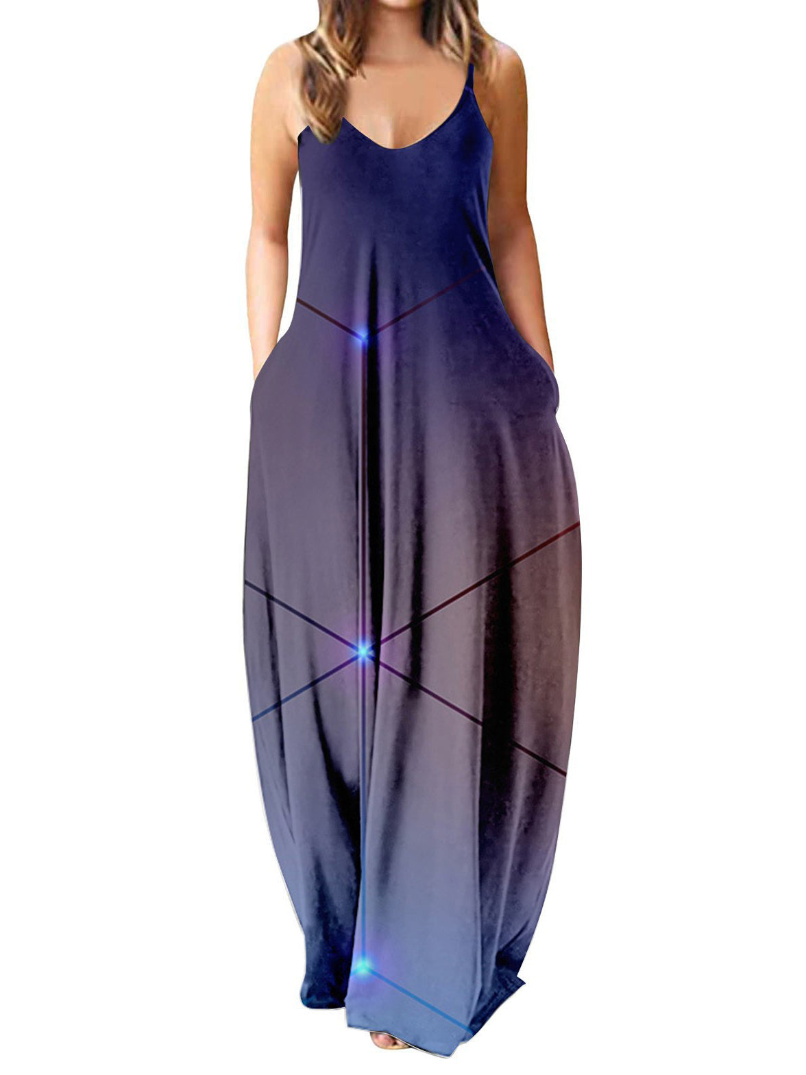Women Printed Sleeveless Sling Maxi Dress