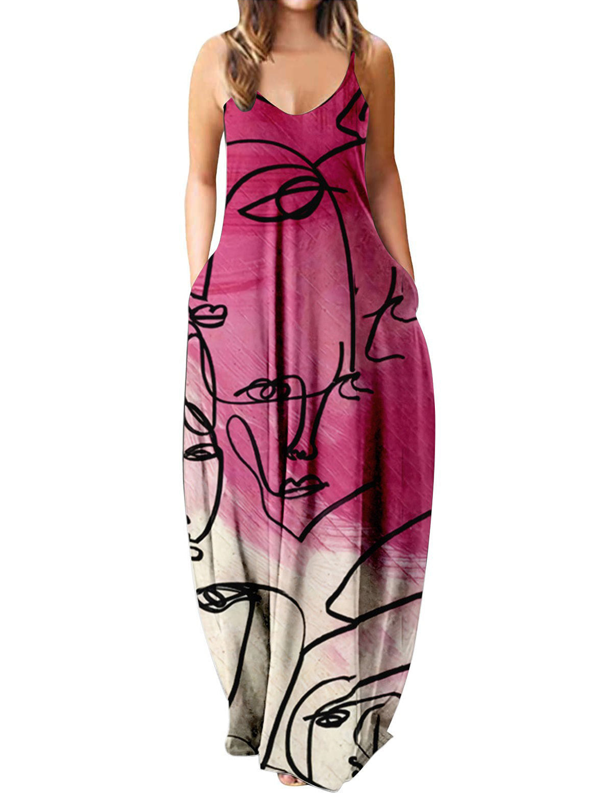 Women Printed Sleeveless Sling Maxi Dress