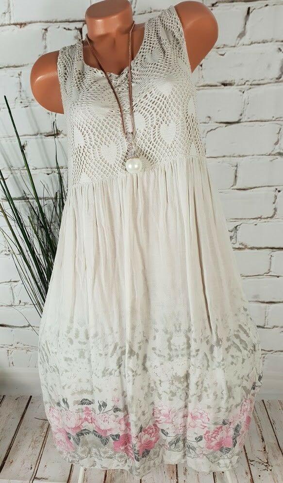 Women Sleeveless Lace Floral Printed Dress
