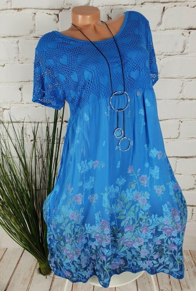 Women Floral Printed Short Sleeve Lace Stitching Dresses