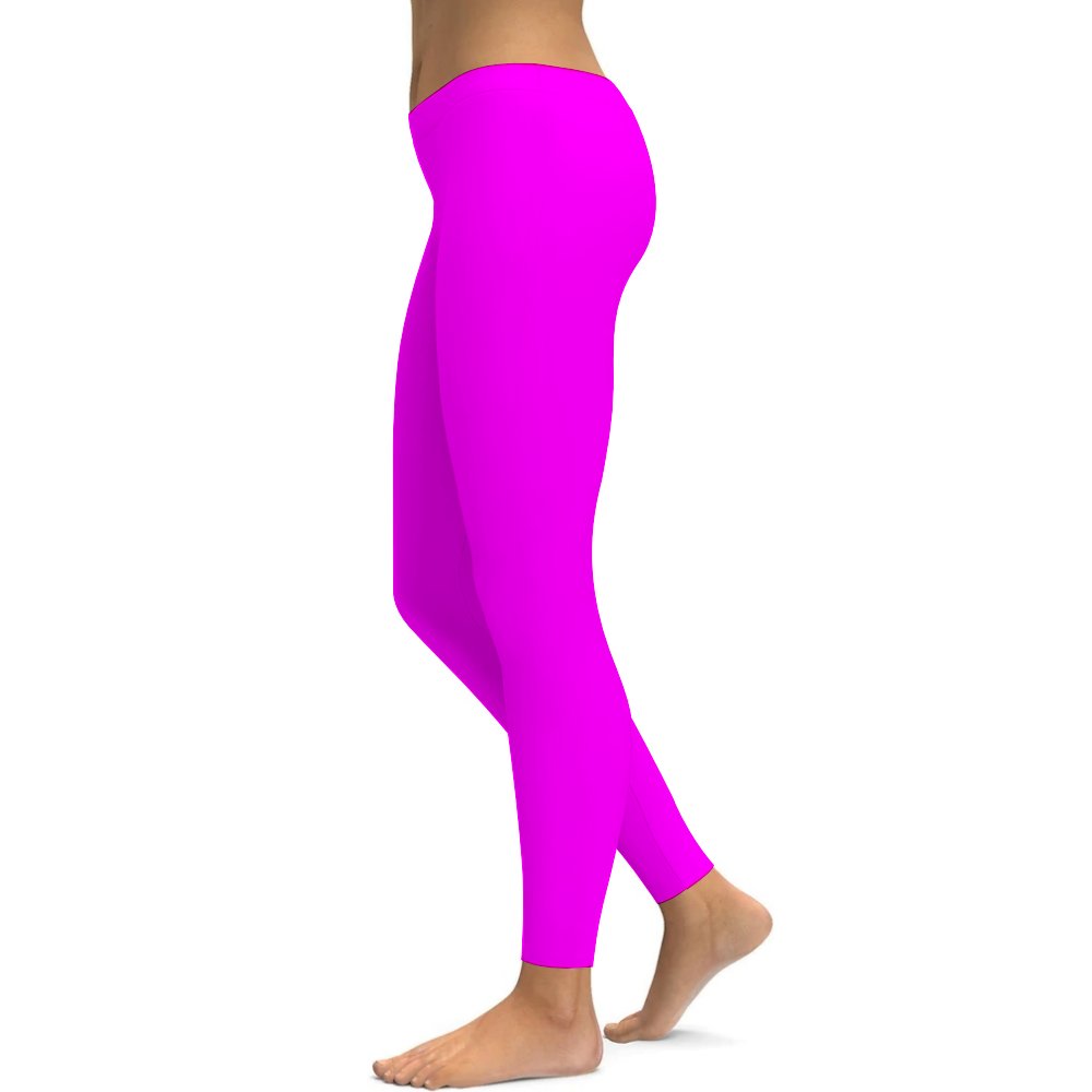Yoga Leggings Tummy Control High Waist Stretchable Workout Pants Solid Baby Pink
