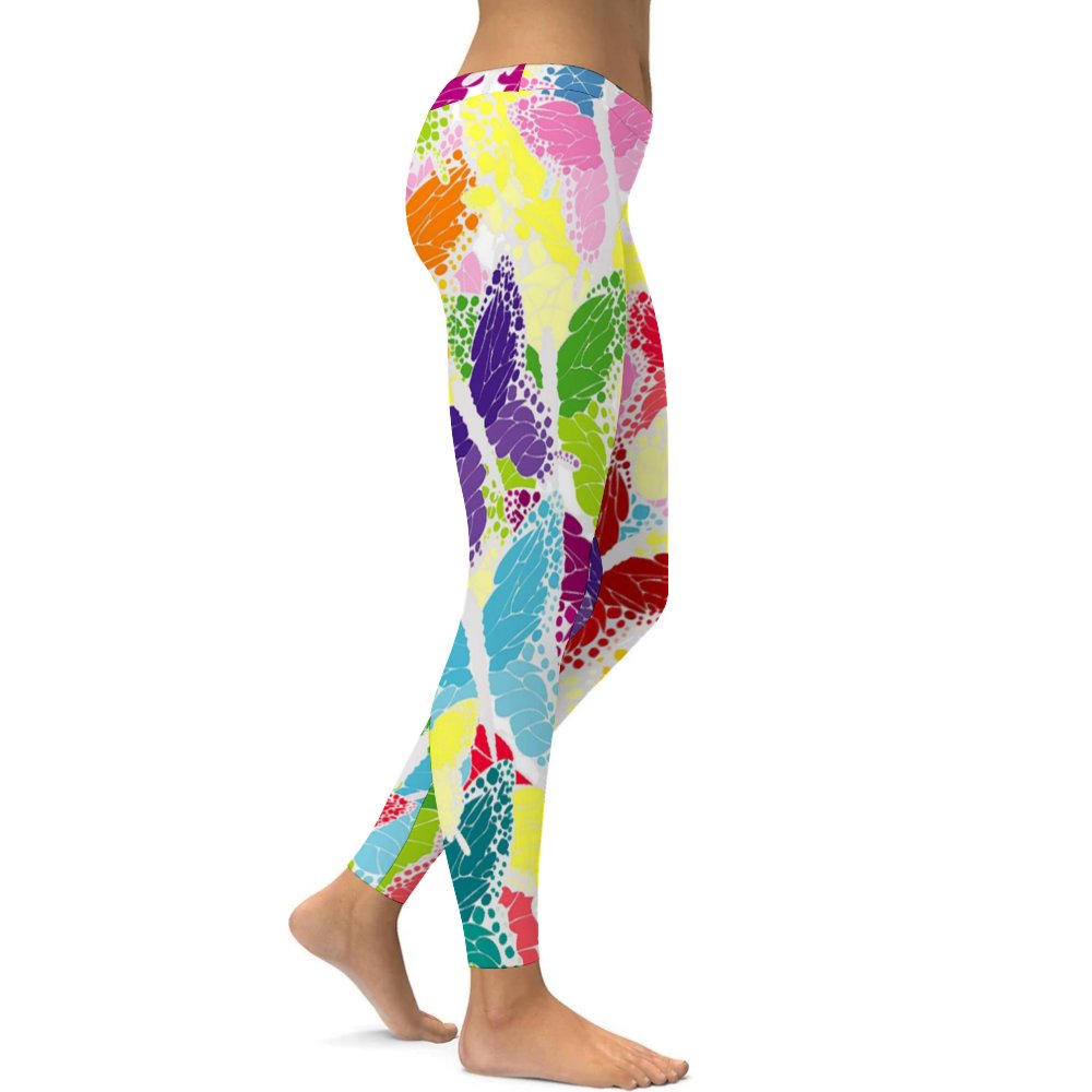 Yoga Leggings Tummy Control High Waist Stretchable Workout Pants Heart Printed