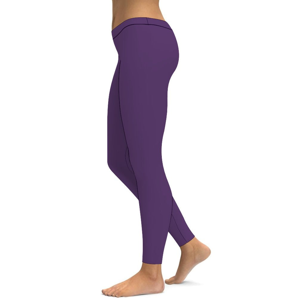 Yoga Leggings Tummy Control High Waist Stretchable Workout Pants Solid Lavender