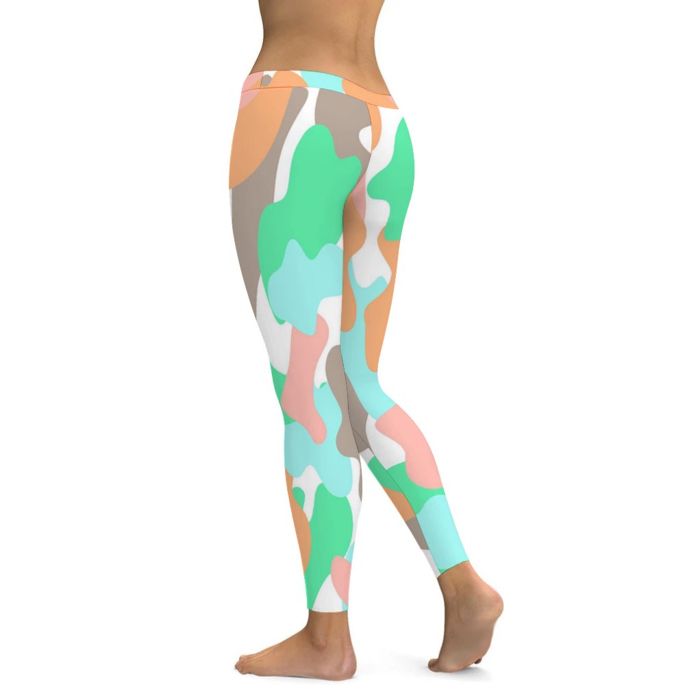 Yoga Leggings Tummy Control High Waist Stretchable Workout Pants Camo Printed